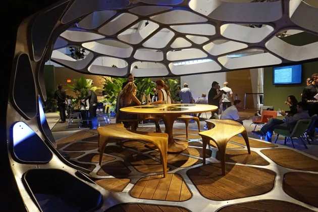 zaha hadid launches prefabricated dining pavilion at design miami/
