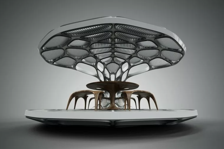 In Miami, Zaha Hadid presents prefabricated dining pavilion
