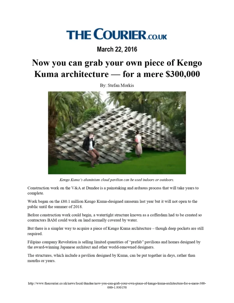 Now you can grab your own piece of Kengo Kuma architecture