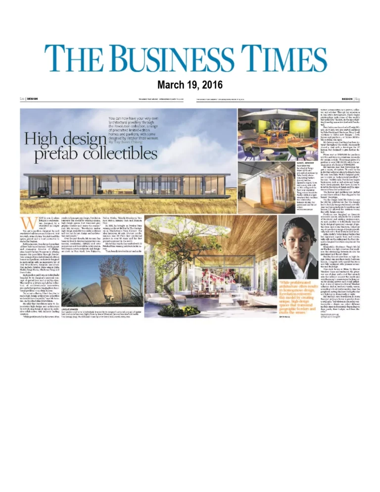 High Design Prefab Collectibles – Revolution in The Business Times!
