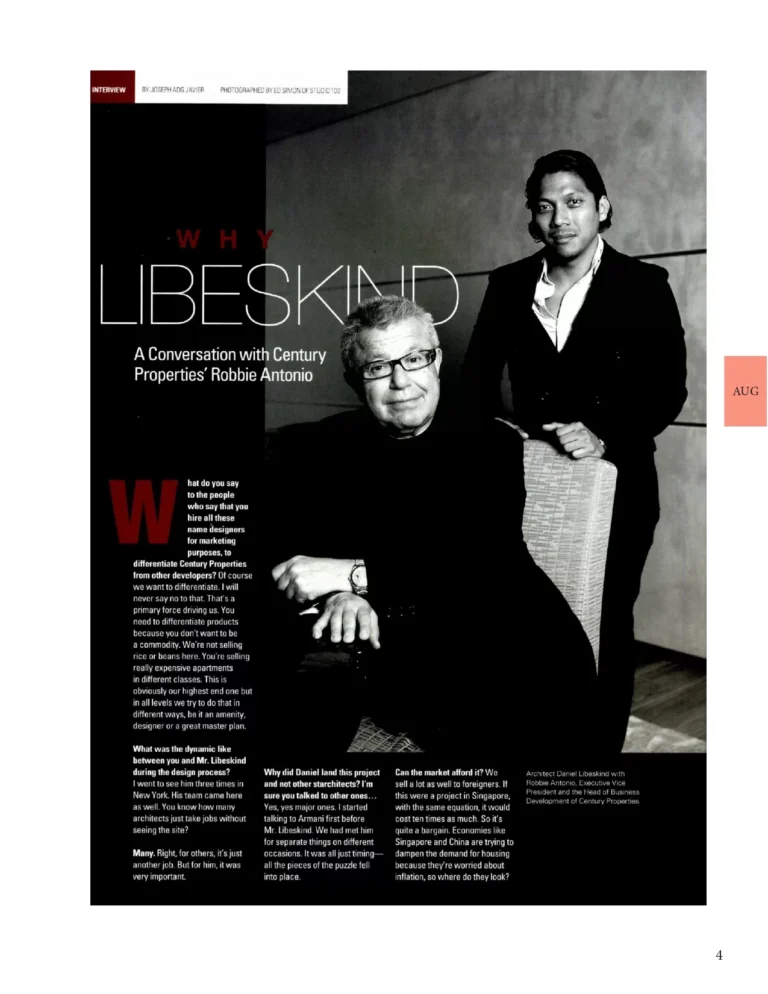 Why Libeskind: A Conversation with Century Properties’ Robbie Antonio
